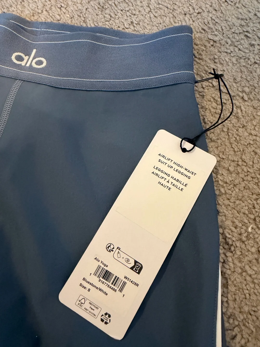 ALO Yoga Airlift High-Waist Suit Up Legging Bluestone White